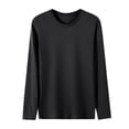 thumbnail image 1 of KeShDi Mens T-Shirts Black Sweatshirt Men's Fashion Plus Size Pullover Solid Color Round Neck Casual Long Sleeved Top Black 4X, 1 of 5