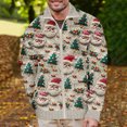 thumbnail image 1 of KeShDi Mens Winter Coats Men's Christmas Print Warm Christmas Full Zip Cardigan Long Sleeve Hoodless Casual Coat Beige L, 1 of 5