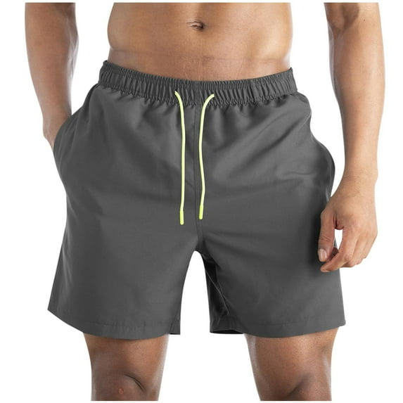 KeShDi Mens Workout Shorts for Men Casual Faddish Solid Shorts with Pocket Elastic Waist Short Pants Outdoor Sweatpants Gray XL