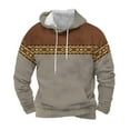 thumbnail image 1 of KeShDi Mens Zip Up Hoodie Workout Hoodies for Men Men Fashion Pockets Long Sleeve Ethnic Style Vintage Printing Hooded Sweatshirts Gray 3X, 1 of 4