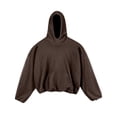 thumbnail image 1 of KeShDi Oversized Hoodies Men Baggy Hooded Sweatshirts Men Solid Long Sleeve Fleece Short Width Double Layer West Streetwear Hoodie Sweatshirts Brown L, 1 of 8