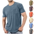thumbnail image 1 of KeShDi Plus Size Shirts for Men Chiffon Blouse Summer Casual Short Sleeve with Pocket Round Neck Sports Top Purple XL, 1 of 6