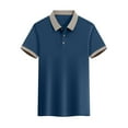thumbnail image 1 of KeShDi Polo Shirt Golf Shirts for Men Trendy Blouse Collared Summer Men's Fashionable Lapel Casual Solid Color Button Top/Shirt Dark Blue 3X, 1 of 6