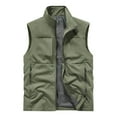 thumbnail image 1 of KeShDi Puffer Vest Winter Men's Casual Fashion Solid Color Sleeveless Stand-up Collar Top Waistcoat Army Green L, 1 of 8