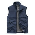 thumbnail image 1 of KeShDi Puffer Vest Winter Men's Casual Fashion Solid Color Sleeveless Stand-up Collar Top Waistcoat Blue 2X, 1 of 8