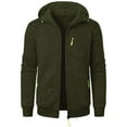 thumbnail image 1 of KeShDi Raincoat Men's Long Zipper Sweater Sleeve Sweater Coat Men Long Sleeve Hoodless Casual Outwear Jackets Army Green 2X, 1 of 4