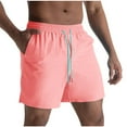 thumbnail image 1 of KeShDi Running Shorts Men Casual Faddish Solid Shorts with Pocket Elastic Waist Short Pants Outdoor Sweatpants Pink XL, 1 of 6