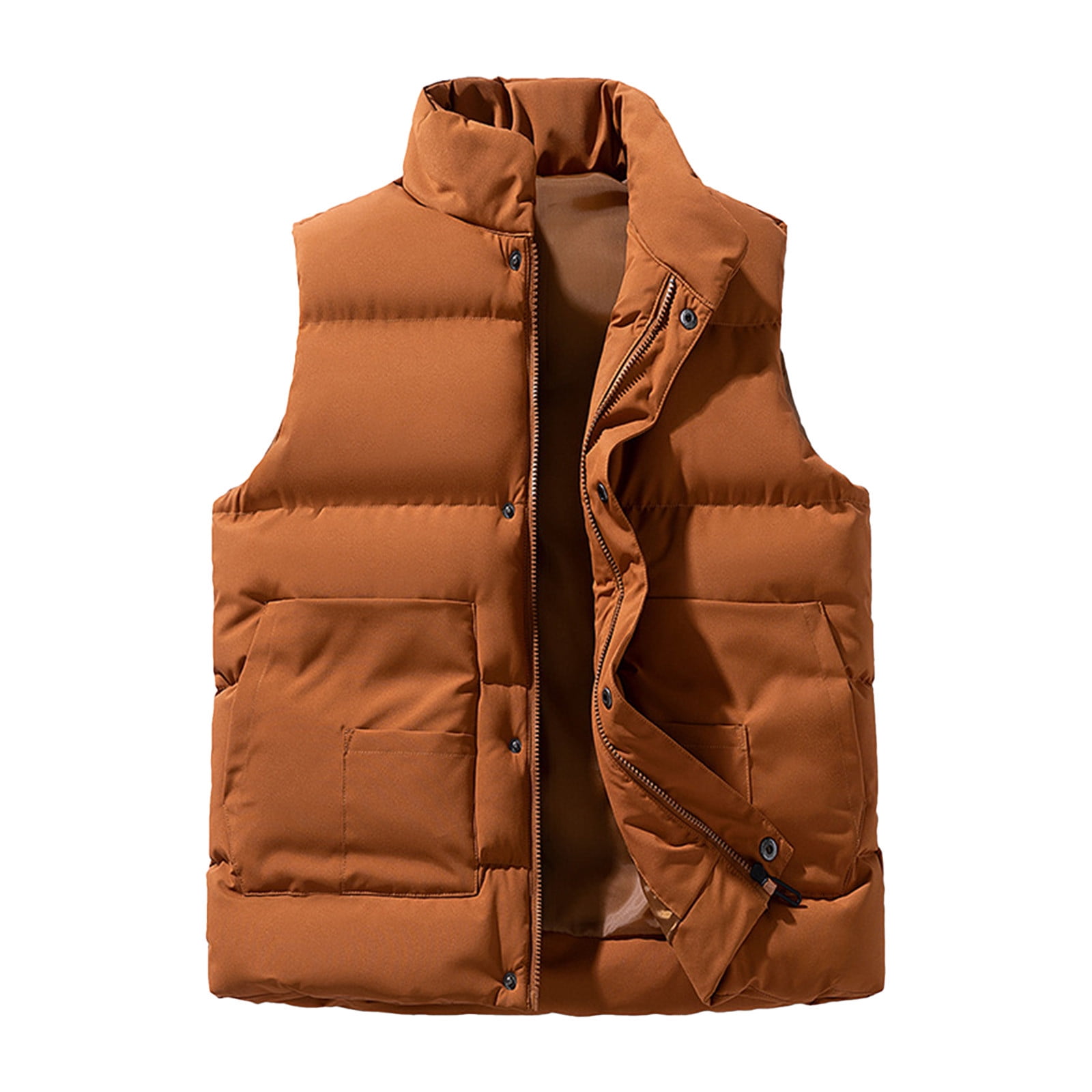 KeShDi Running Vest Men's Thick Sleeveless Top Outdoor Solid Color Blocked Men's Shoulder Sleeveless Jacket Coffee 3X