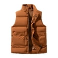 thumbnail image 1 of KeShDi Running Vest Men's Thick Sleeveless Top Outdoor Solid Color Blocked Men's Shoulder Sleeveless Jacket Coffee 4X, 1 of 7