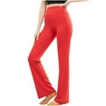 thumbnail image 1 of KeShDi Running Workout Yoga Leggings Women's Solid Color Straight Tube Slightly Flared High Waist and Hip Lifting Exercise Fitness Yoga Pants Red M, 1 of 4