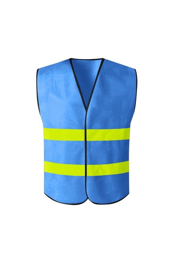 Safety Vest Work Vest Reflective Vest Zipper Front High Visibility Mesh Construction Men's Reflective Tank Construction Garden At Night Protective Sleeveless Hatless Casual Coat Blue Free Size