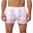 thumbnail image 1 of KeShDi Sheer Swim Trunks for Men Athletic Beach Shorts Lightweight Men Casual Faddish Solid Shorts with Pocket Elastic Waist Short Pants Outdoor Sweatpants White L, 1 of 7