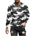 thumbnail image 1 of KeShDi Shirts for Men Fall Shirts Men's Camouflage Print Crewneck Casual Long-sleeved Gray S, 1 of 5