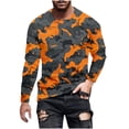 thumbnail image 1 of KeShDi Shirts for Men Fall Shirts Men's Camouflage Print Crewneck Casual Long-sleeved Orange M, 1 of 5