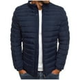 thumbnail image 1 of KeShDi Sport Coats for Men's Solid Color Jacket Padded Jacket Fashion Padded Jacket Men's Warm Padded Jacket Navy L, 1 of 2