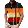 thumbnail image 1 of KeShDi Strip Shirt for Men Y2k Tops Men's Pullover Button Printing Lapel Long Sleeve Turndown Collar Blouse Shirt Yellow M, 1 of 4