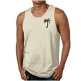 thumbnail image 1 of KeShDi Summer Men's Tank Tops Hawaiian Shirts Men's Summer Fashion Casual Sleeveless Printed Round Neck Beige XL, 1 of 5