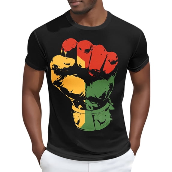 KeShDi Summer Mens Shirts Men's Printed Short Sleeved Shirt Short Sleeved Round Neck Top/shirt Multicolor M