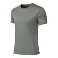 thumbnail image 1 of KeShDi Summer Shirts for Men Running Shirts Ice Silk Men Casual Fashion Solid Color Round Neck Running Exercise and Fitness Short Sleeve Dark Gray S, 1 of 5