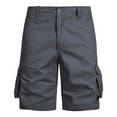 thumbnail image 1 of KeShDi Summer Shorts Lounge Shorts Beach Men Solid Color Button Fashion Multiple Pockets Drawstring Shorts Dark Gray 30, 1 of 5