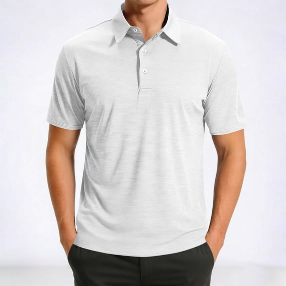 KeShDi Summer Tshirts Shirts for Men Colorblock Short Sleeve Shirt In Breathable Fabric with Classic Collar White L