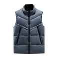 thumbnail image 1 of KeShDi Sweater Vest Men Solid Fashion Zipper Have Pockets Sleeveless Stand Collar Tanks Blouse Outwear Gray 4X, 1 of 3