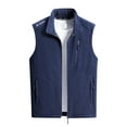 thumbnail image 1 of KeShDi Sweater Vest Men's Solid Color Warm Multiple Zipper Pockets Outdoor Jacket Coat Dark Blue 3X, 1 of 3