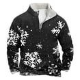 thumbnail image 1 of KeShDi Sweatshirts for Men Casual Fashion Stand Collar Print Zipper Pullover Long Sleeve Sweatshirt Black 3X, 1 of 3
