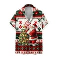 thumbnail image 1 of KeShDi Sweatshirts for Men Christmas Men's Christmas Printing Button Casual Short Sleeve Turndown Collar Blouse Shirt Multicolor 2X, 1 of 5