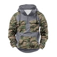 thumbnail image 1 of KeShDi T Shirts for Man Long Sleeve Men's Cargo Camouflage Print Multiple Pockets Sports Ditness Training Raglan Long Sleeved Hooded Gray 2X, 1 of 3