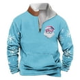 thumbnail image 1 of KeShDi T Shirts for Man Men's Winter Wtand Up Collar Zipper Christmas Print Pullover Long Sleeved Top Hooded Sweatshirt Light Blue 2X, 1 of 2