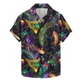 thumbnail image 1 of KeShDi T Shirts for Men Carnival Printed Short Sleeved Collar Button Up Shirt Multicolor 4X, 1 of 5