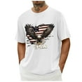 thumbnail image 1 of KeShDi T Shirts for Men Independence Day Printed Short Sleeved Round Neck Top/shirt White M, 1 of 5