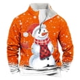 thumbnail image 1 of KeShDi Thanksgiving Sweatshirt Men's Winter Wtand Up Collar Zipper Christmas Print Pullover Long Sleeved Top Hooded Sweatshirt OrangeXL, 1 of 3