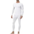 thumbnail image 1 of KeShDi Thermal Underwear for Men Set Man Solid Color Casual Fashion Elastic Base Outdoor Running for Fitness Round Neck Keep Warm Sets White M, 1 of 7