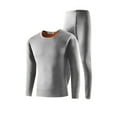 thumbnail image 1 of KeShDi Thermal Underwear for Men Set Men Casual Solid Pullover Long Sleeves High Elasticity Keep Warml Underwear and Pants Suit Gray S, 1 of 5