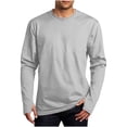 thumbnail image 1 of KeShDi Thumb Hole Athletic Shirts for Men Crew Neck Long Sleeve Base Layer Running Top Soft Casual Gray 3X, 1 of 6
