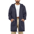 thumbnail image 1 of KeShDi Trench Coat Men's Hoodie Solid Color Mid-length Style Long Sleeve Hooded Casual Outwear Jackets Navy M, 1 of 7