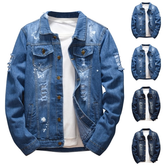 Smsaxvxz Mens Trench Coat Single Breasted Lapel Collar Solid Color ...