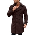 thumbnail image 1 of KeShDi Trench Coat for Men Double Breasted Lapel Long Sleeve Jacket Coffee L, 1 of 7