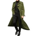 thumbnail image 1 of KeShDi Trench Coat for Men Fall Notch Lapel Single Breasted Overcoat Mid Length Casual Business Outerwear Green 2X, 1 of 1