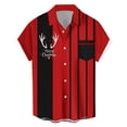 thumbnail image 1 of KeShDi Tshirts Shirts for Men Christmas Men's Casual Shirt Short Sleeve Vintage Bowling Shirt Cuba Beach Summer Shirts Button Up Shirt Red L, 1 of 3
