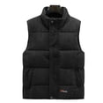 thumbnail image 1 of KeShDi Vest for Men Fashion Solid Color Double Sided Stand Up Collar Warm Sleeveless Casual Jacket Black 4X, 1 of 9