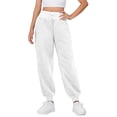 thumbnail image 1 of KeShDi Wide Leg Womens Pants Baggy sweatpants Womens Solid Color Drawstring Furry Casual Warm Wide-leg Cuffed Warm Trousers White 2X, 1 of 7