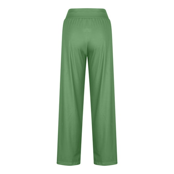 KeShDi Wide Leg Womens Pants Elastic sweatpants Women's Solid Color Sports Loose Casual Wide Leg Leggings Green 4X