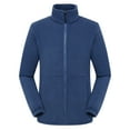 thumbnail image 1 of KeShDi Windbreaker Jackets for Men Jacket for Men Man Solid Color Warm Stand Collar Cardigan Coat Long Sleeve Hatless Casual Coat Blue 2X, 1 of 7
