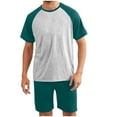 thumbnail image 1 of KeShDi Windbreaker Men's Pajama Set Sleepwear Lightweight Dry Short Sleeve Shirts Shorts Soft Comfy Sleep Sets Green 5X, 1 of 3