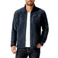thumbnail image 1 of KeShDi Windbreaker Men's Solid Color Fleece Jacket Zip Outdoor Casual Coat with Pockets Navy S, 1 of 8