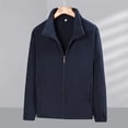 thumbnail image 1 of KeShDi Winter Coats for Men Men's Winter with Thickened Solid Color Long Sleeved Stand Up Collar Pocket Jacket Dark Blue L, 1 of 5