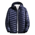 thumbnail image 1 of KeShDi Winter Coats for Men's Solid Color Zippered Pockets Fashionable Standing Collar Lightweight Business Down Jacket Navy M, 1 of 3